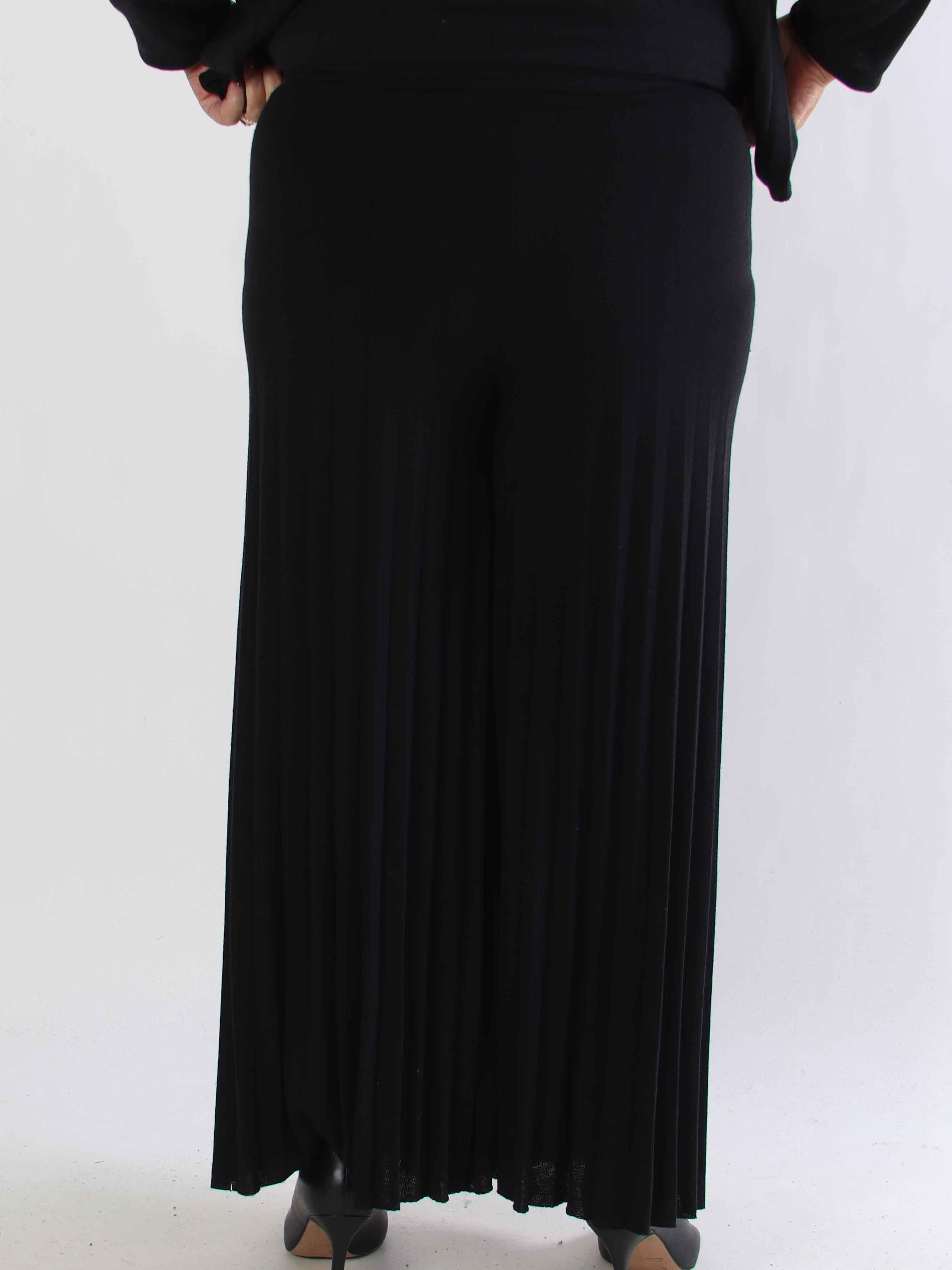 Anita Pants - Bløde og elegante plisserede plus size strikbukser